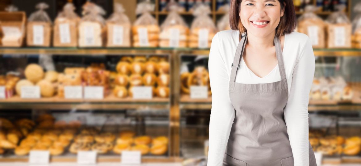 woman at bakery counter