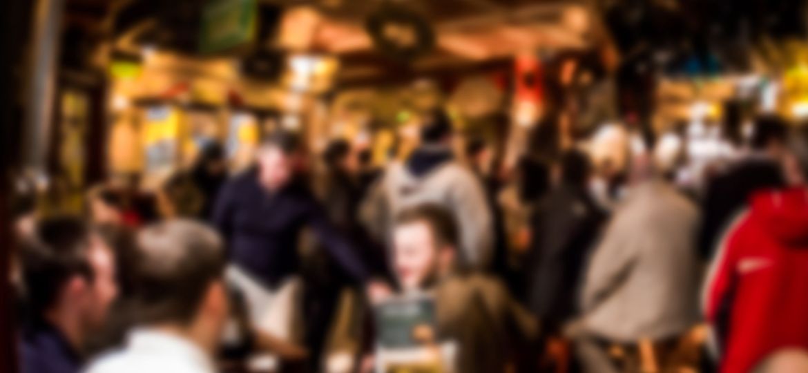 scene at a crowded bar