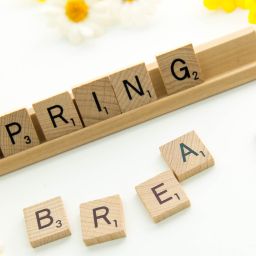 spring break scrabble tiles