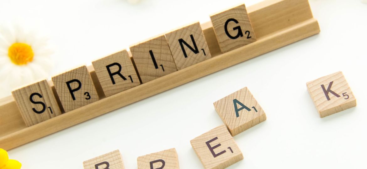 spring break scrabble tiles